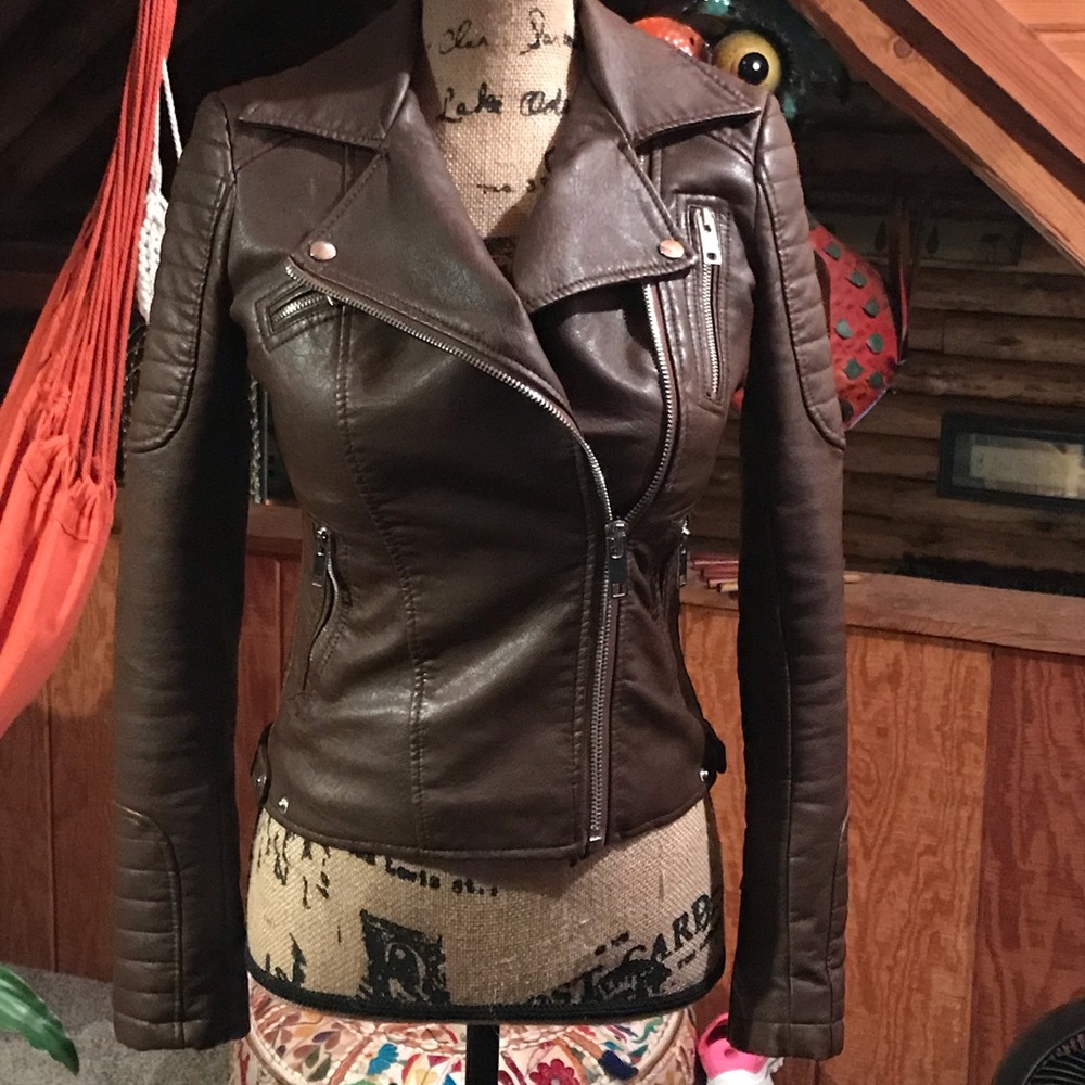 Zara Basics Leather Effects Jacket XS